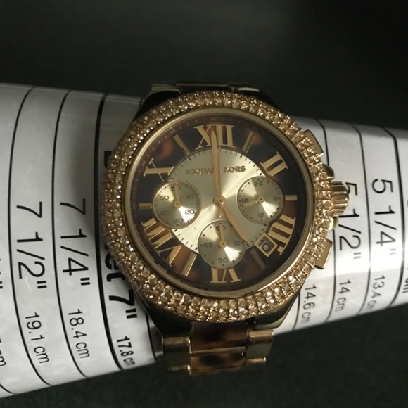 Michael Kors Camille Chronograph Tortoise Shell Dial Women’s Watch MK-5901 - Picture 11 of 16